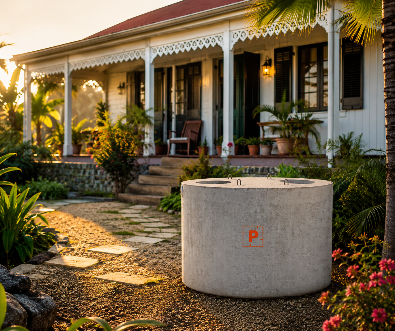 Fosse septique 3000L en béton Prefabloc La Réunion